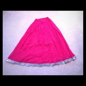 Bright Pink long Bollywood inspired skirt